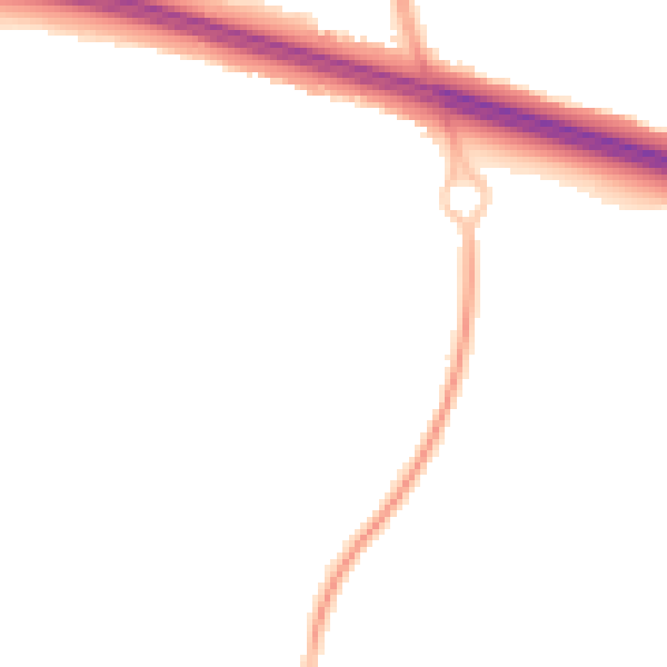 Night-time road noise heatmap for TF3 5DE