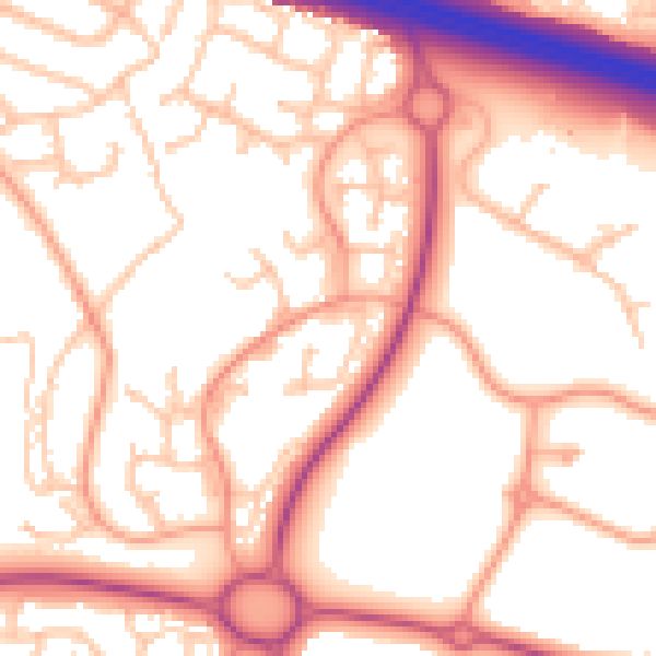 Daytime road noise heatmap for TF3 5DF