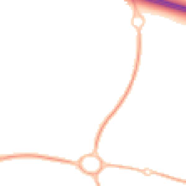 Night-time road noise heatmap for TF3 5DG
