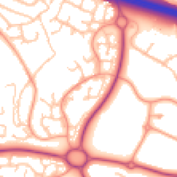 Daytime road noise heatmap for TF3 5DH