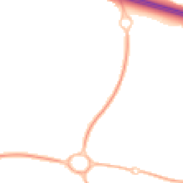 Night-time road noise heatmap for TF3 5DH
