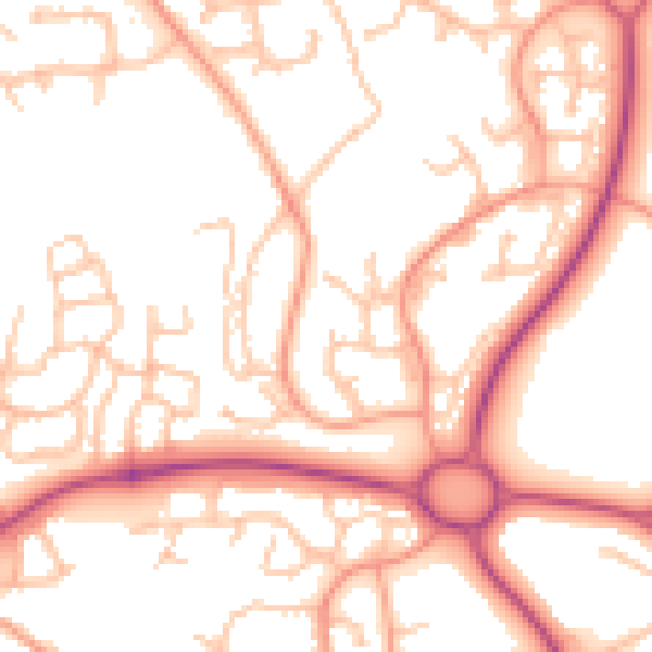 Daytime road noise heatmap for TF3 5DP