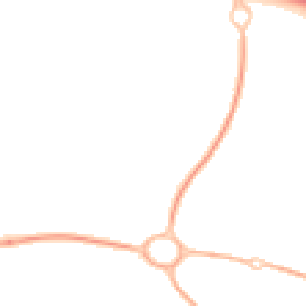 Night-time road noise heatmap for TF3 5DQ
