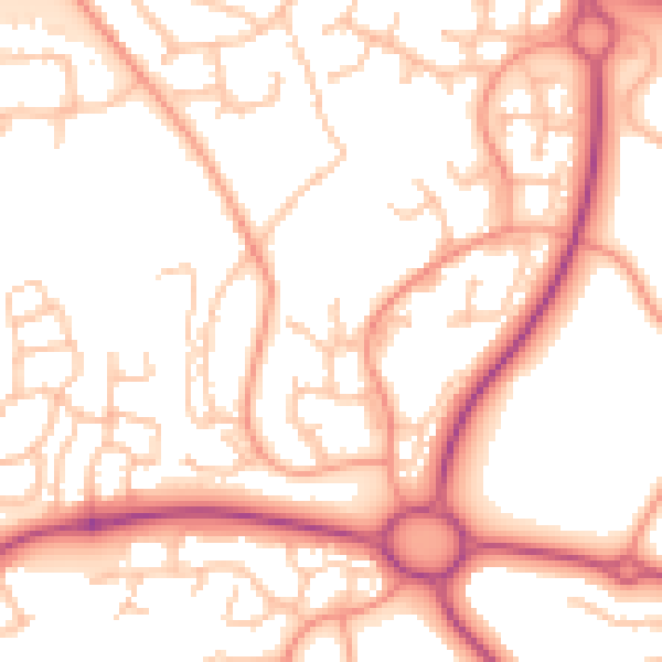 Daytime road noise heatmap for TF3 5DR