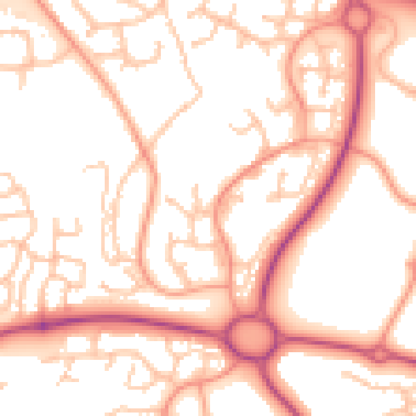 Daytime road noise heatmap for TF3 5DT