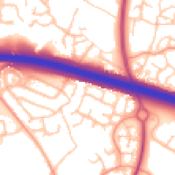 Daytime road noise heatmap for TF3 5EF