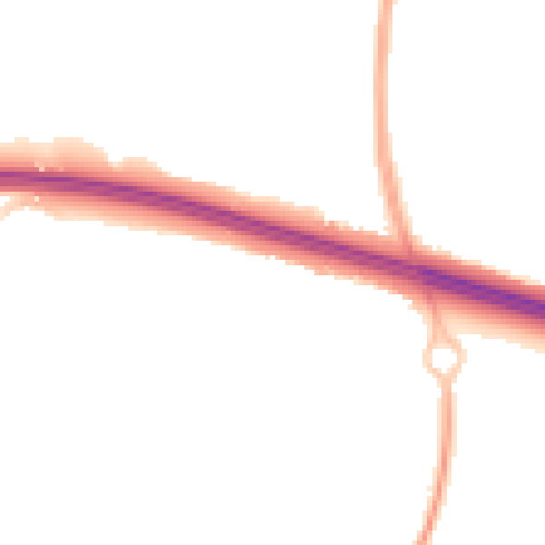 Night-time road noise heatmap for TF3 5EF