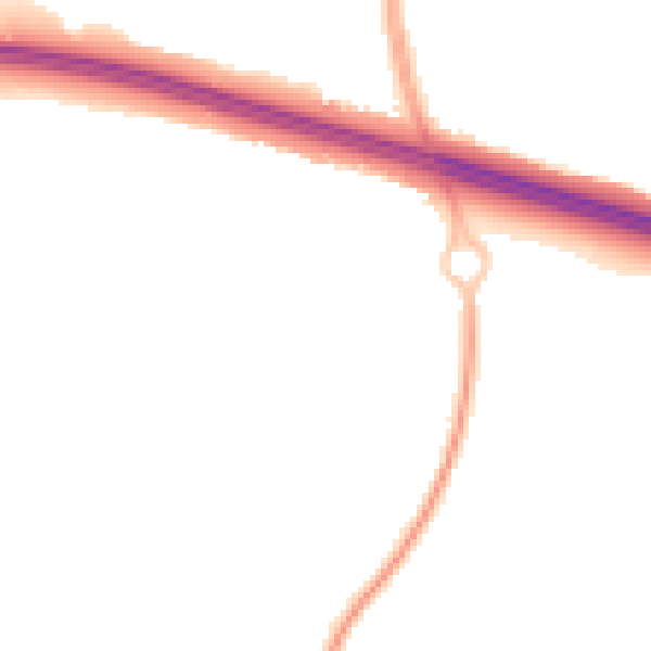 Night-time road noise heatmap for TF3 5EH