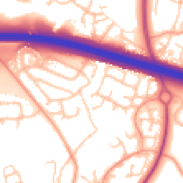 Daytime road noise heatmap for TF3 5EJ