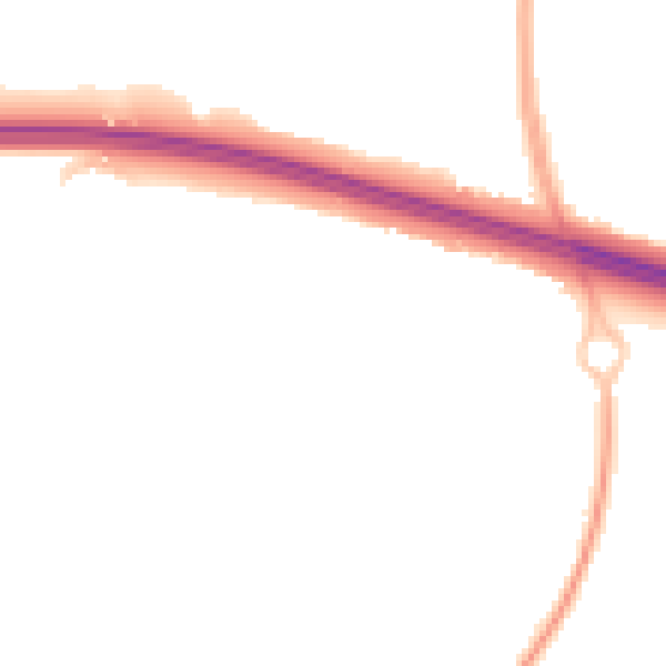 Night-time road noise heatmap for TF3 5EJ