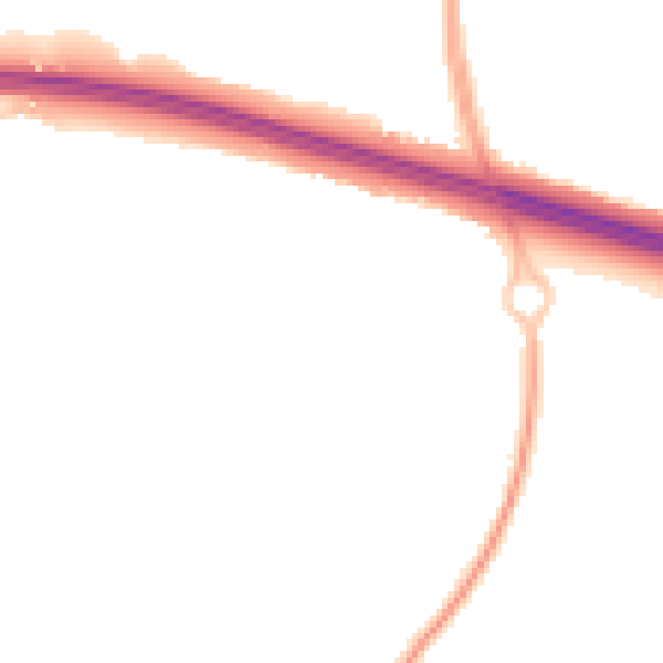 Night-time road noise heatmap for TF3 5EQ