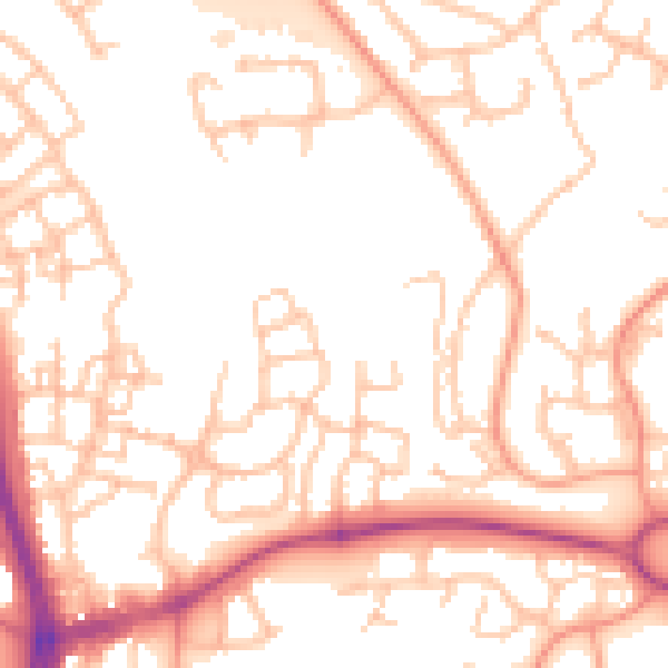Daytime road noise heatmap for TF3 5FD