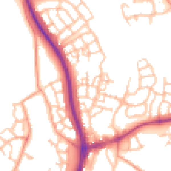 Daytime road noise heatmap for TF3 5GX