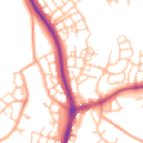 Daytime road noise heatmap for TF3 5HH