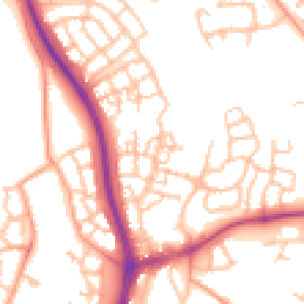 Daytime road noise heatmap for TF3 5HN