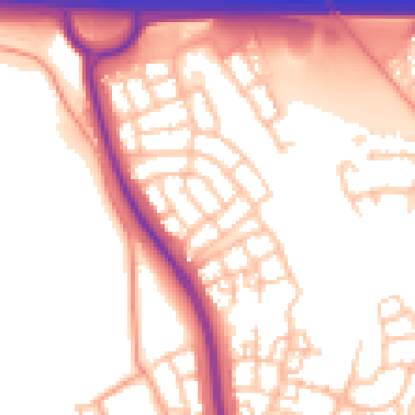 Daytime road noise heatmap for TF3 5HW