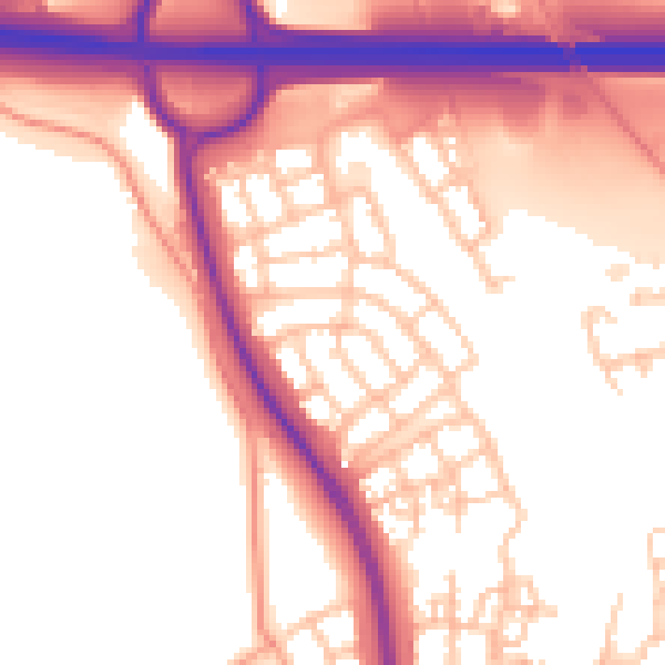Daytime road noise heatmap for TF3 5HX