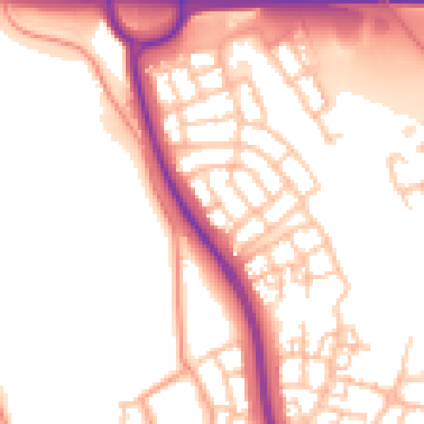 Daytime road noise heatmap for TF3 5JA