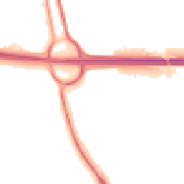 Night-time road noise heatmap for TF3 5JF