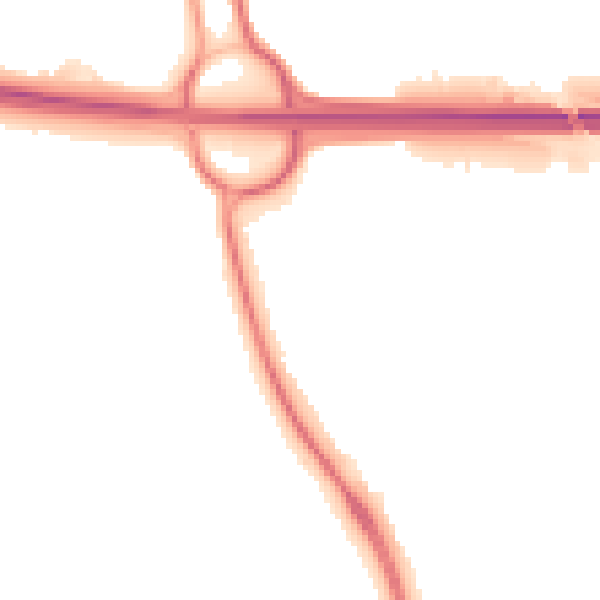 Night-time road noise heatmap for TF3 5JP