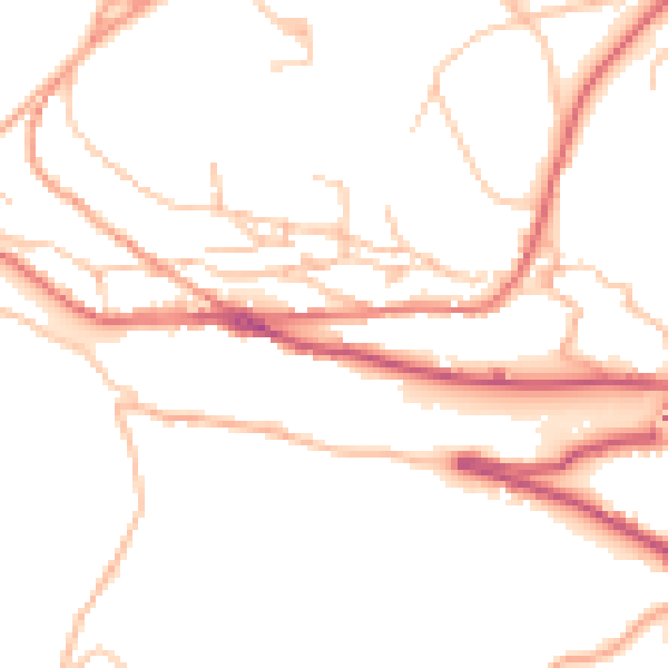 Daytime road noise heatmap for TF8 7AA