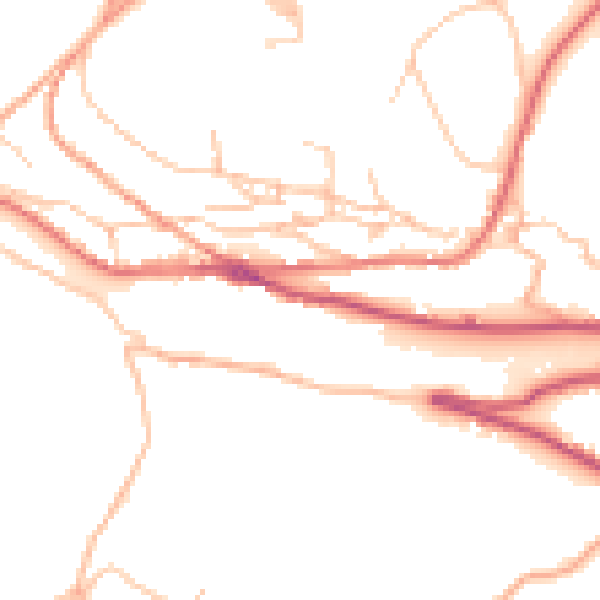 Daytime road noise heatmap for TF8 7AB