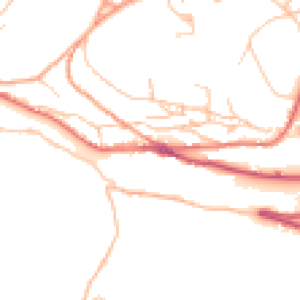 Daytime road noise heatmap for TF8 7AD