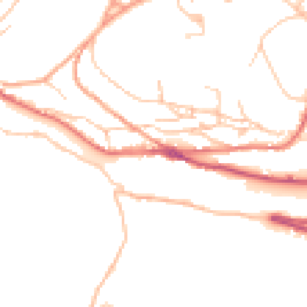 Daytime road noise heatmap for TF8 7AE