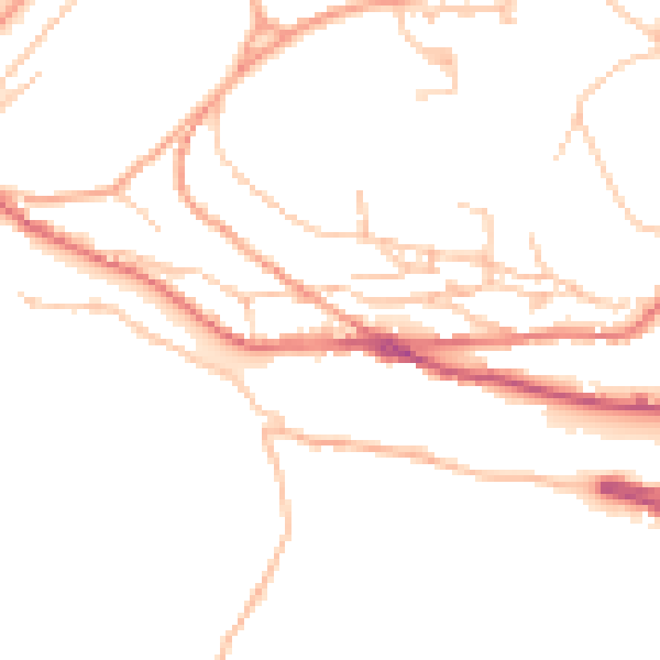 Daytime road noise heatmap for TF8 7AQ
