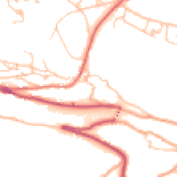 Daytime road noise heatmap for TF8 7BA