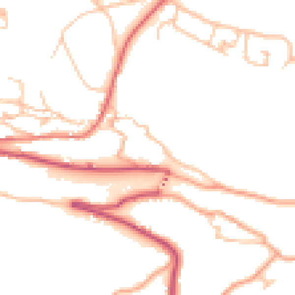Daytime road noise heatmap for TF8 7BB