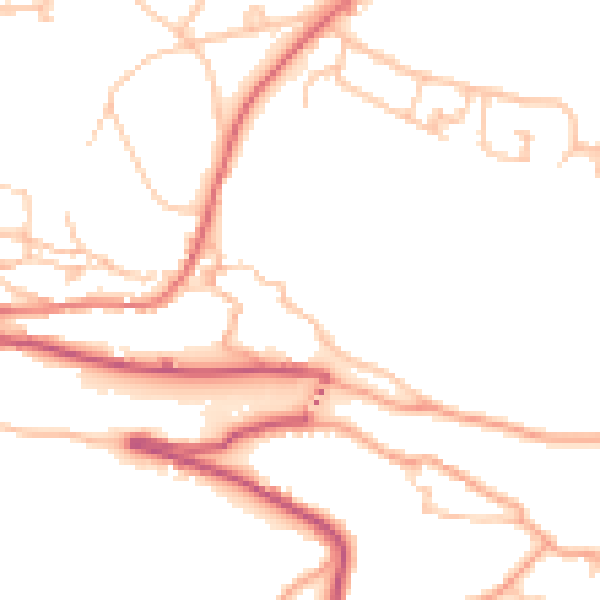 Daytime road noise heatmap for TF8 7BD