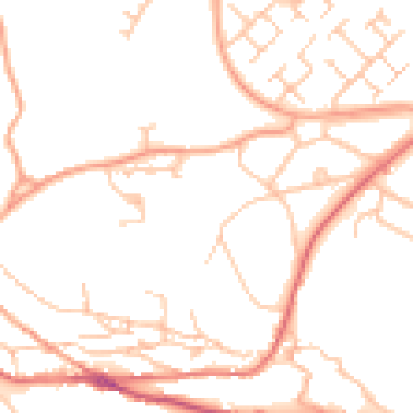 Daytime road noise heatmap for TF8 7BG