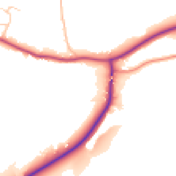 Daytime road noise heatmap for TF8 7BW