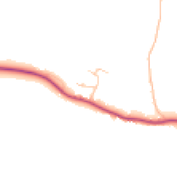 Daytime road noise heatmap for TF8 7BZ