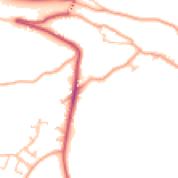 Daytime road noise heatmap for TF8 7DJ