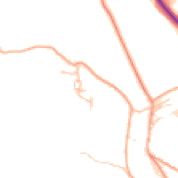 Daytime road noise heatmap for TF8 7EU