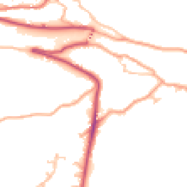 Daytime road noise heatmap for TF8 7JX