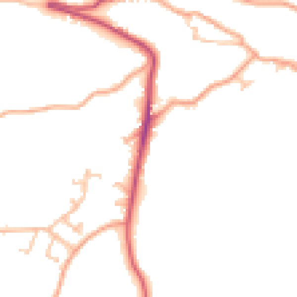 Daytime road noise heatmap for TF8 7JZ