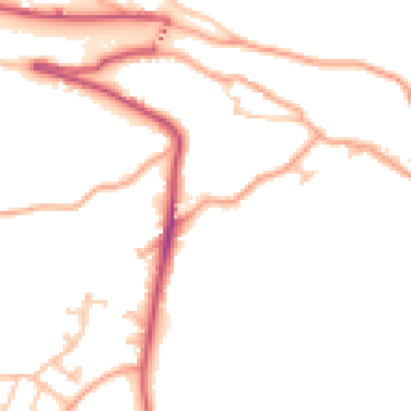 Daytime road noise heatmap for TF8 7LB