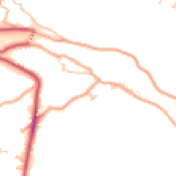 Daytime road noise heatmap for TF8 7LH