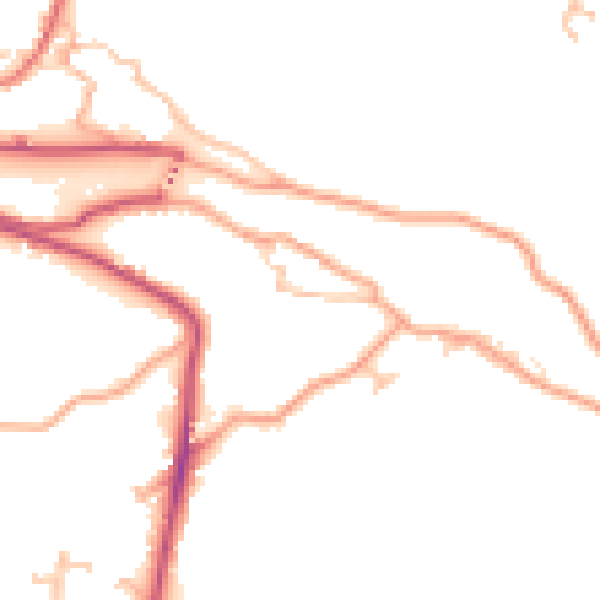 Daytime road noise heatmap for TF8 7LU