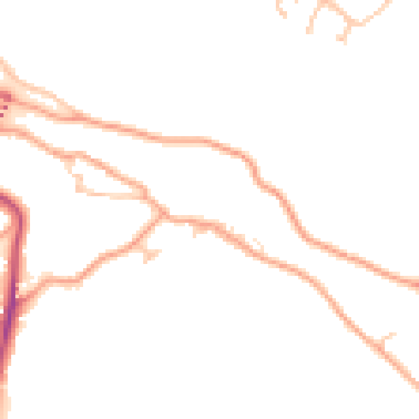 Daytime road noise heatmap for TF8 7LW