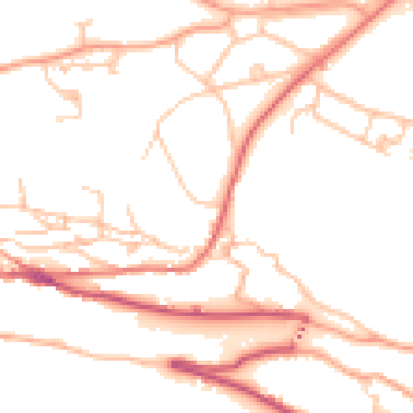 Daytime road noise heatmap for TF8 7PB