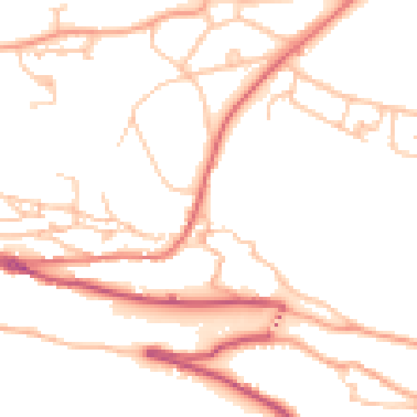 Daytime road noise heatmap for TF8 7PD