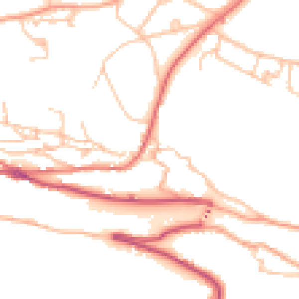 Daytime road noise heatmap for TF8 7PE