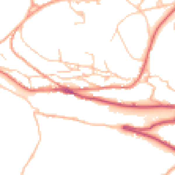 Daytime road noise heatmap for TF8 7PP