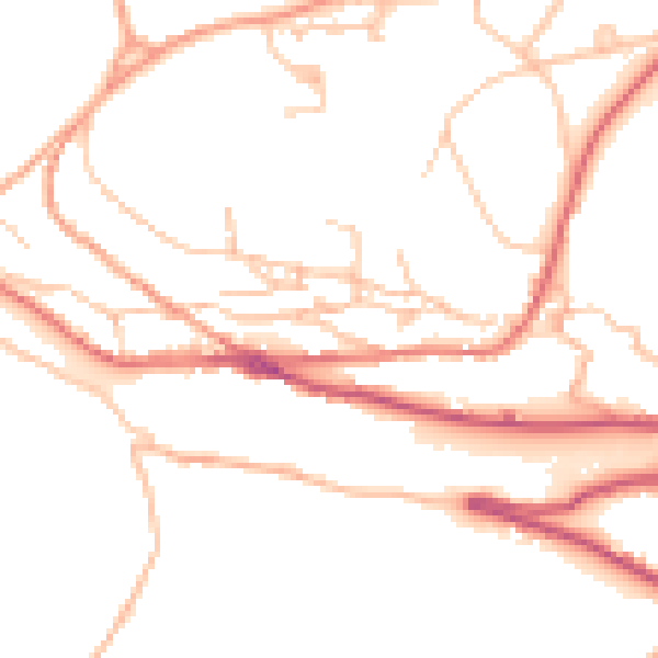 Daytime road noise heatmap for TF8 7PU