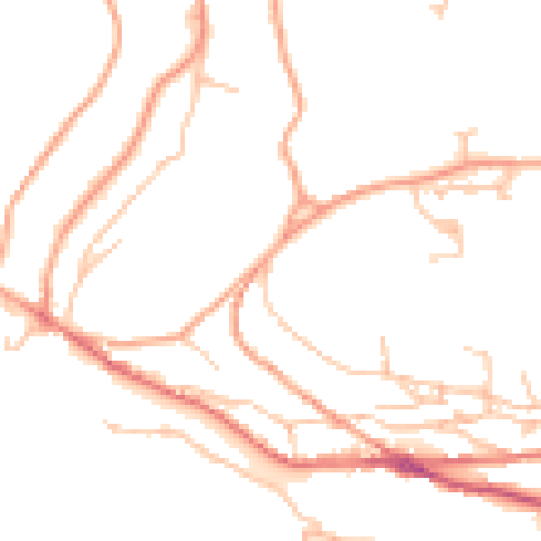 Daytime road noise heatmap for TF8 7QD