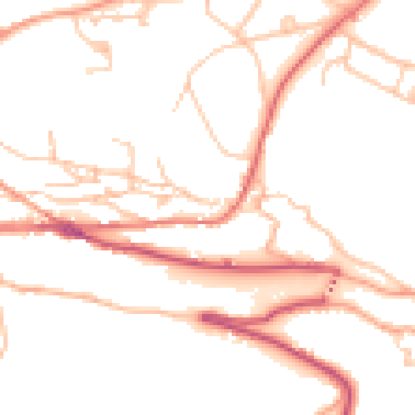 Daytime road noise heatmap for TF8 7QF